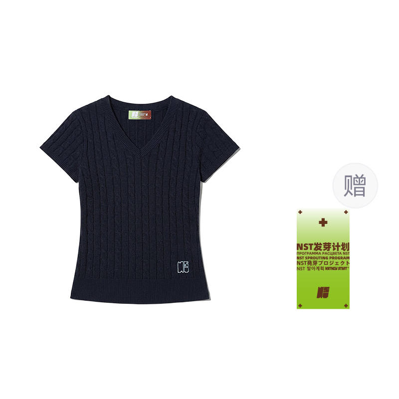 NSTNEW START Knitted Fabric Short Sleeved Women's
