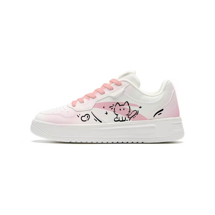 Anta Easy Stars Rice, Niche, Campus Style Couple, Cute Versatile, Shiro Shoes Comfortable Synthetic Leather Low top