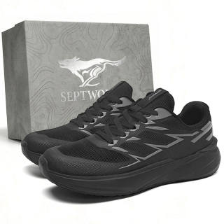 SEPTWOLVES Running Shoes Men's Low Top Black/Beige Black