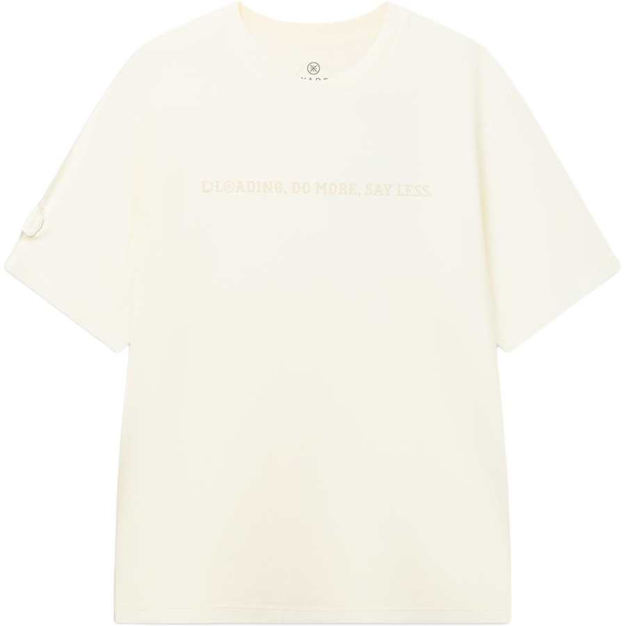 Li-Ning Li Ning T Shirts Men's Ecru Crew Neck Moderate Straight Fit