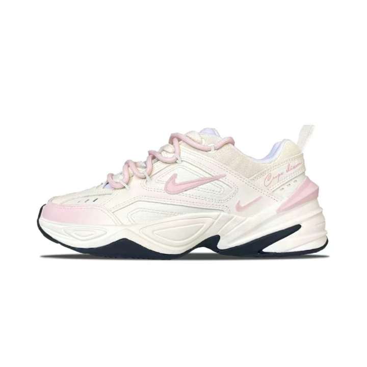 Nike Nike M2K Tekno Pink Melody Top Grain Cow Leather Abrasion Resistant Low top Chunky Sneakers Women's Milk White Pink