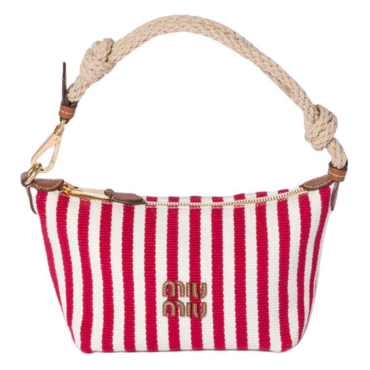 MIU MIU Recycled Cotton Handbag Women's Gemstone Red
