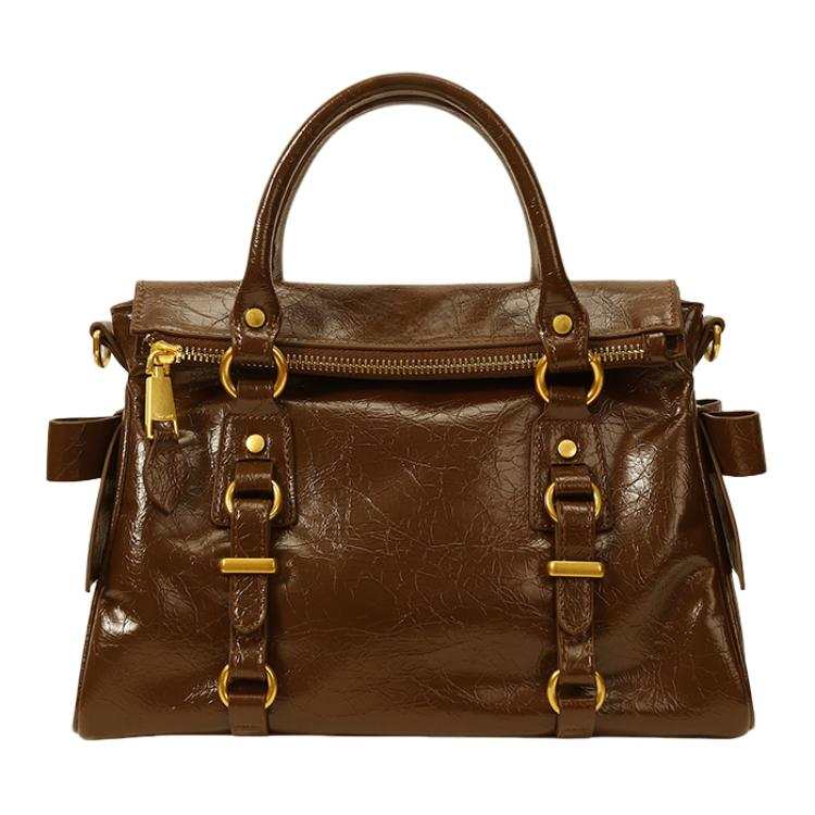 PAYOT Synthetic Leather Paris Letter One Shoulder Handbag Regular Women's Brown/Black