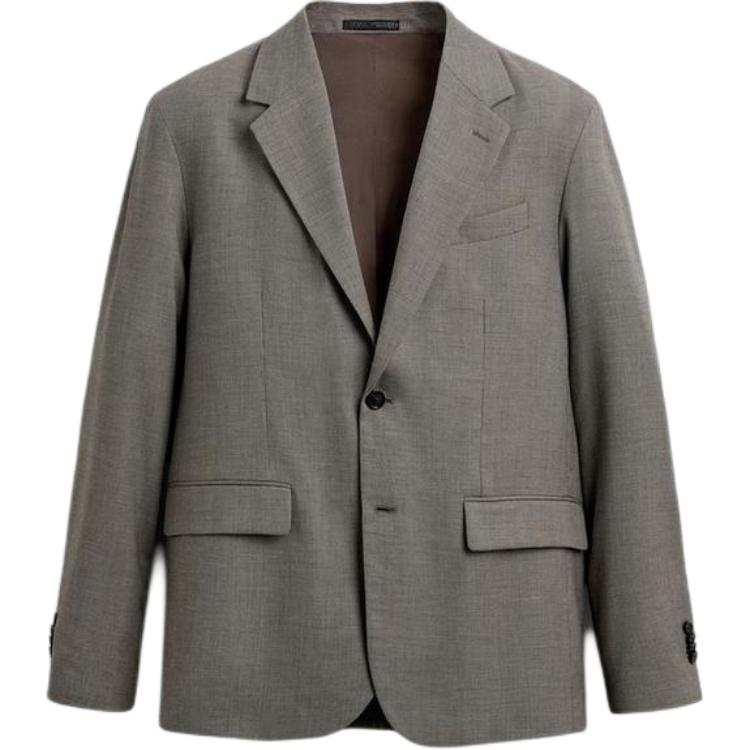ZARA Business Suits Men's Beige Notch Lapel Moderate