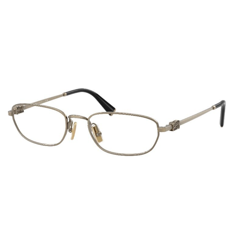 MIU MIU Metal Oval Prescription Glasses Women's Gold