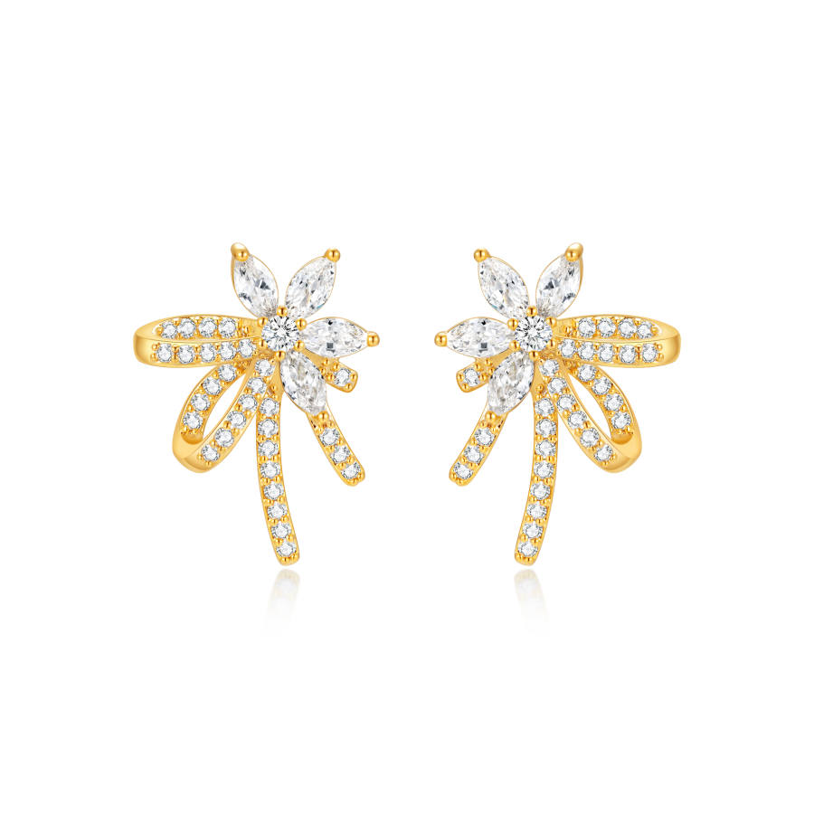 Disney Zircon 925 Silver Needle Stud Earrings Women's