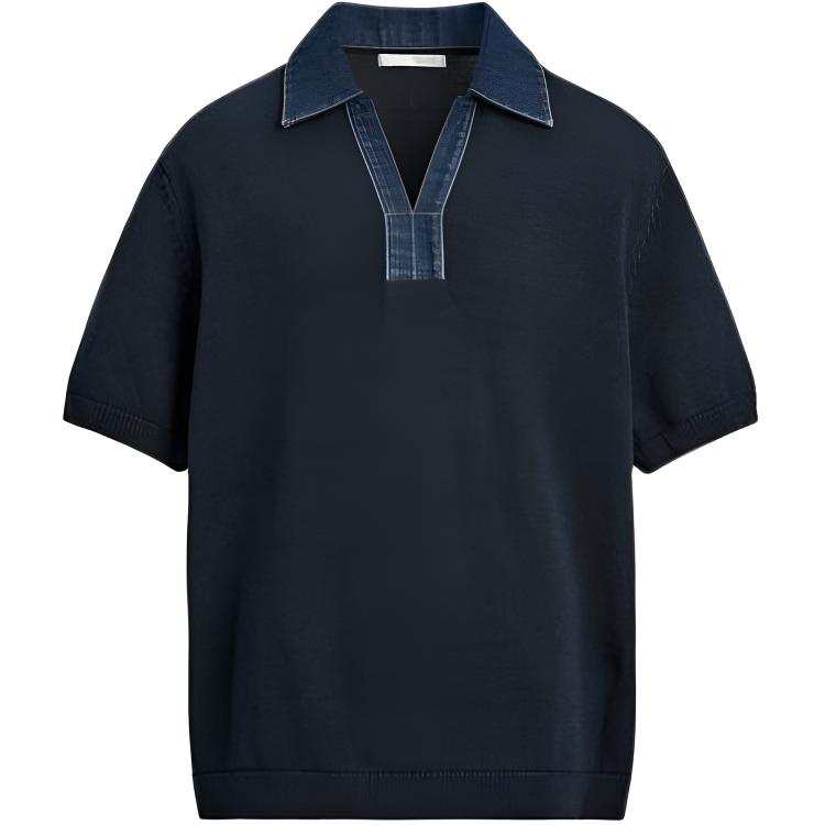 ZARA Polo Shirts Men's Deep Sea Blue Moderate