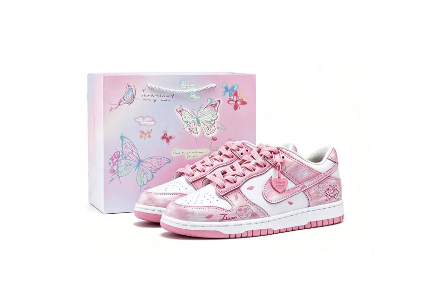 Nike Nike Dunk Slip Resistant Abrasion Resistant Low top Skateboard Shoes Women's Pink