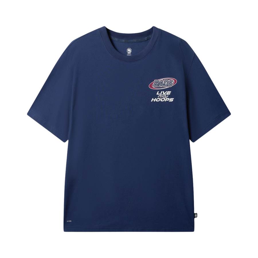 Li-Ning Li Ning Basketball Collection T Shirts Men's Dark Ship Blue Crew Neck Moderate