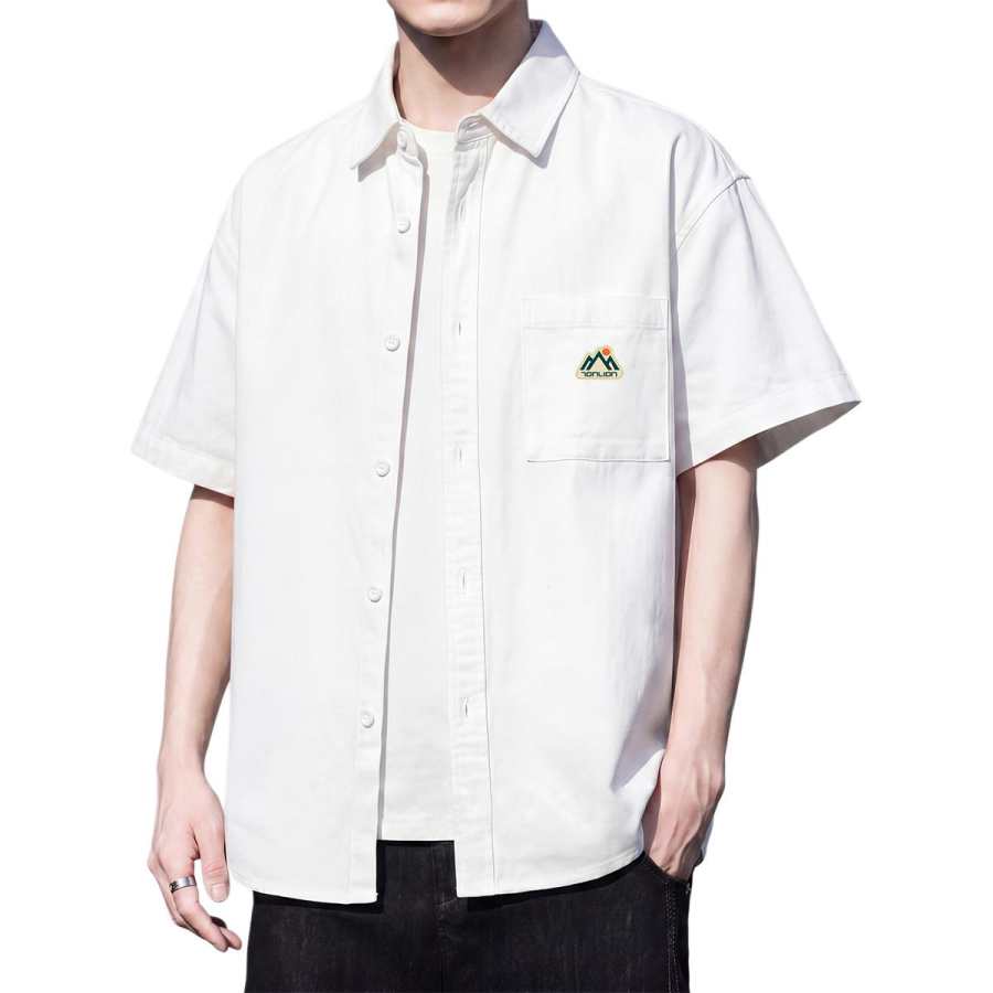 Tonlion Shirts Unisex Lapel Thin Other