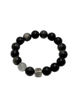 PAUL COSTELLOE Obsidian Beaded Bracelets Unisex