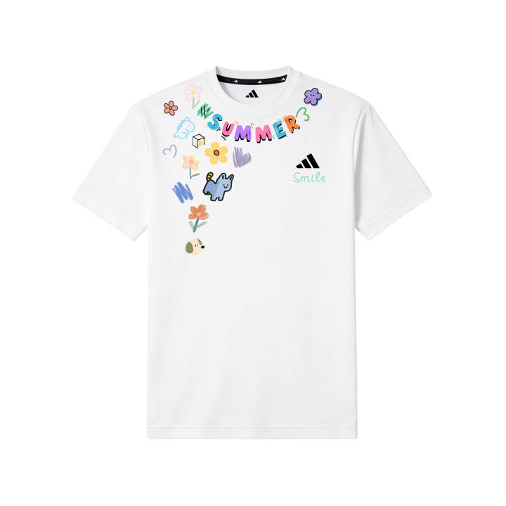 Adidas Adidas Crew Neck Short Sleeved T Shirts Unisex Black White