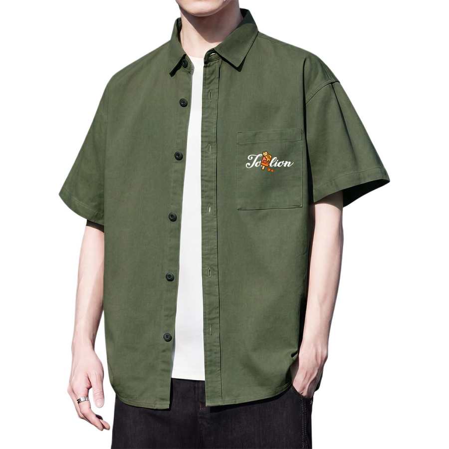Tonlion Shirts Unisex Lapel Thin Other