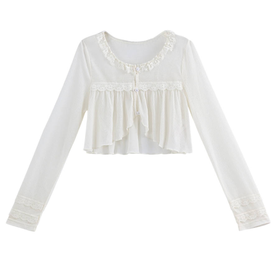 SNBL SNBL Cropped Coats Women's White Crew Neck Thin