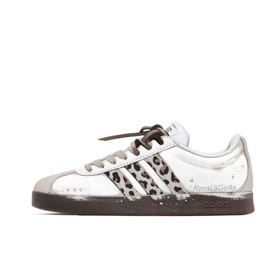 Adidas Adidas Vl Court Classic Come For Leopard Low top Skateboard Shoes Unisex White