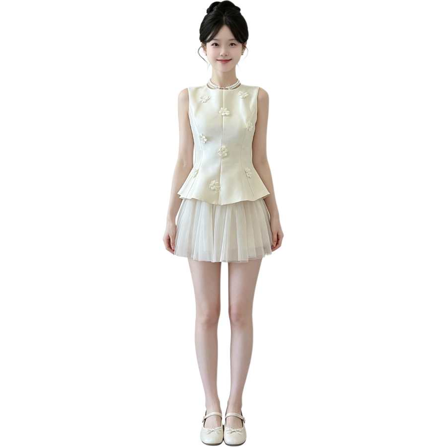 JBBCN Two Piece Skirt Sets Women's Crew Neck Moderate Short Skirt