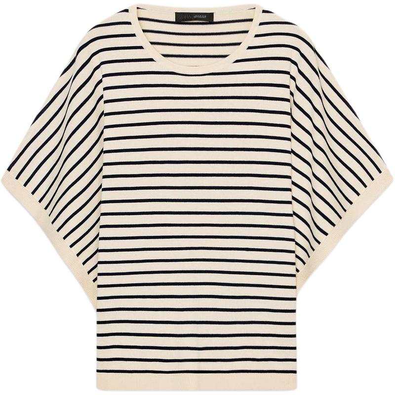 ZARA Knitwear Women's Stripes Crew Neck Moderate