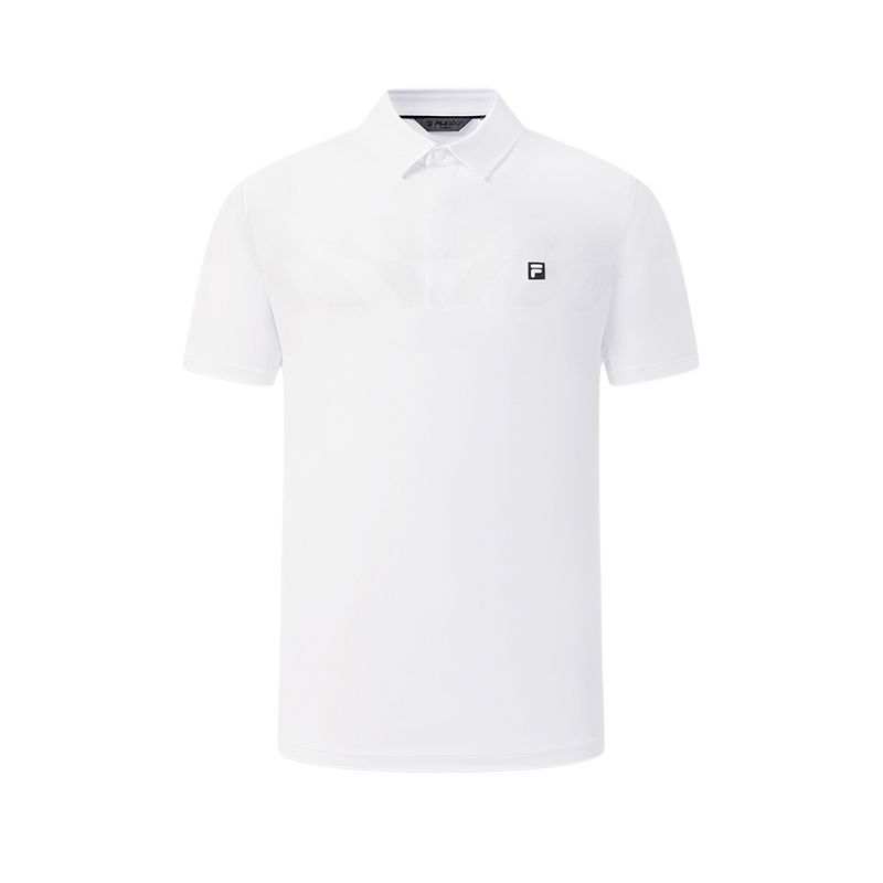 FILA Golf Clothing Men's Jade White Polo Collar Moderate