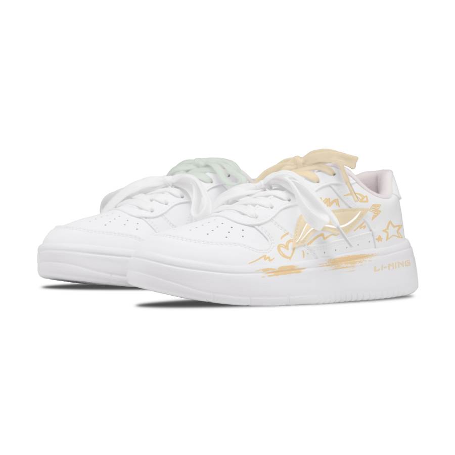 Li-Ning Li Ning Floating Boat Abrasion Resistant Lightweight Breathable Low top Skateboard Shoes Men's Yellow Green Mismatched
