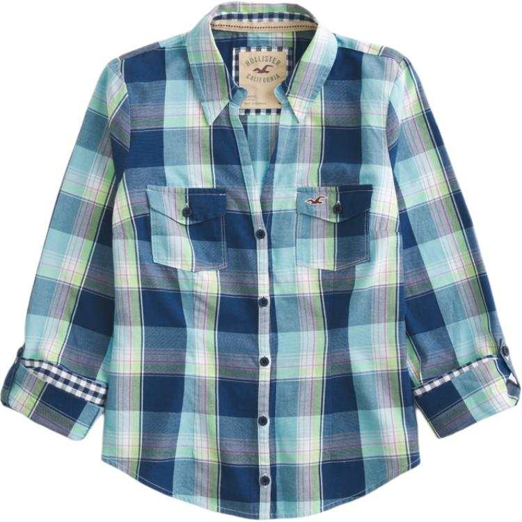 Hollister/ Shirts Women's Blue Lapel Moderate