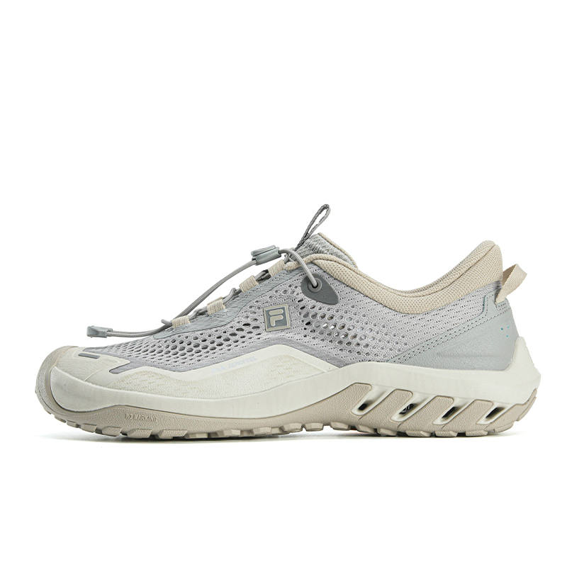 FILA Cushioning Slip Resistant Abrasion Resistant Breathable Lightweight Low top Outdoor Shoes Men's Misty Rain Gray