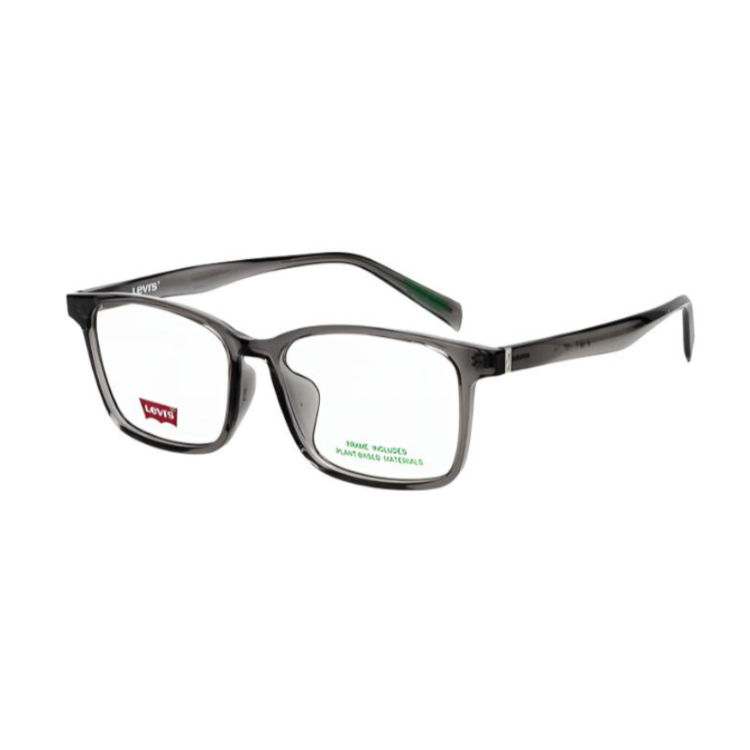 Levis Levis Plate Rectangular Prescription Glasses Unisex Transparent Gray