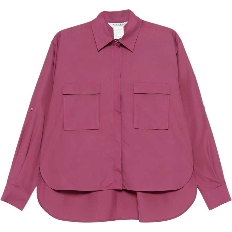 MaxMara Shirts Women's Rose Red Lapel Moderate Straight Fit