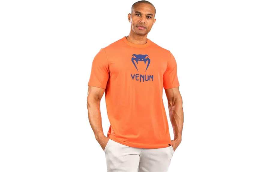 VENUM T Shirts Men's Orange/Marine Blue Crew Neck Moderate Straight Fit
