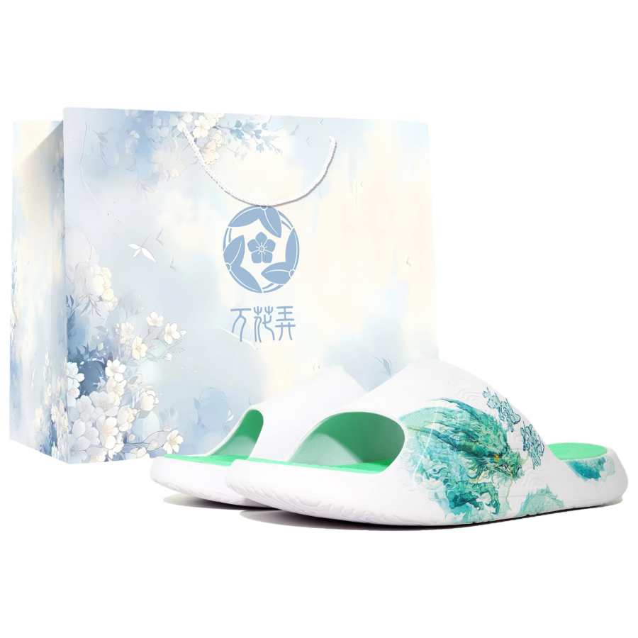 PEAK Tai Ji1.0 Slide Slippers Men's White Green