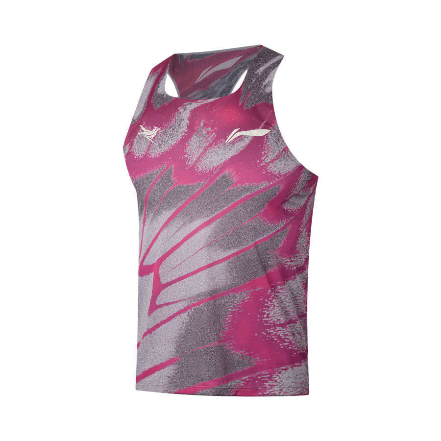 Li-Ning Li Ning Dragon Sparrow Running Tank Top Men's Red Pink Gray
