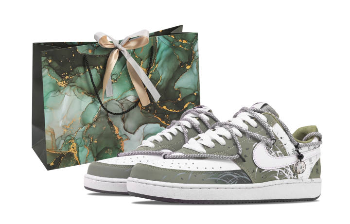 Nike Nike Court Vision Empty Mountain New Rain Breathable Low top Skateboard Shoes Men's Olive Green