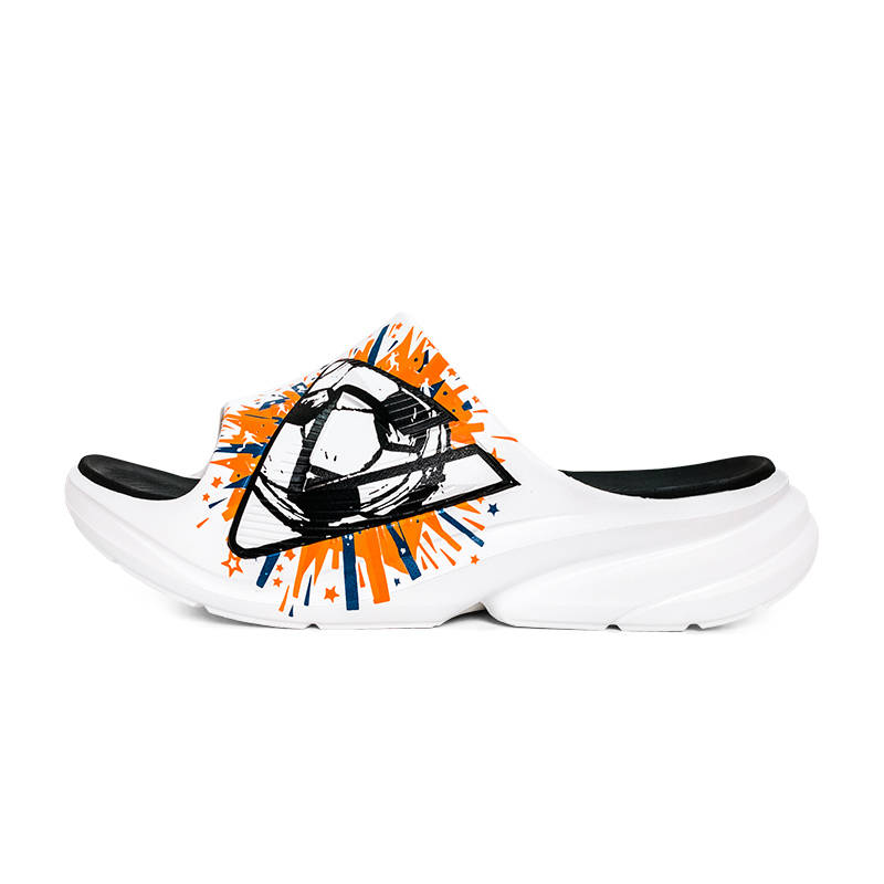 PEAK State Pole Quiet Abrasion Resistant Cushioning Slide Slippers Men's All White Black Orange