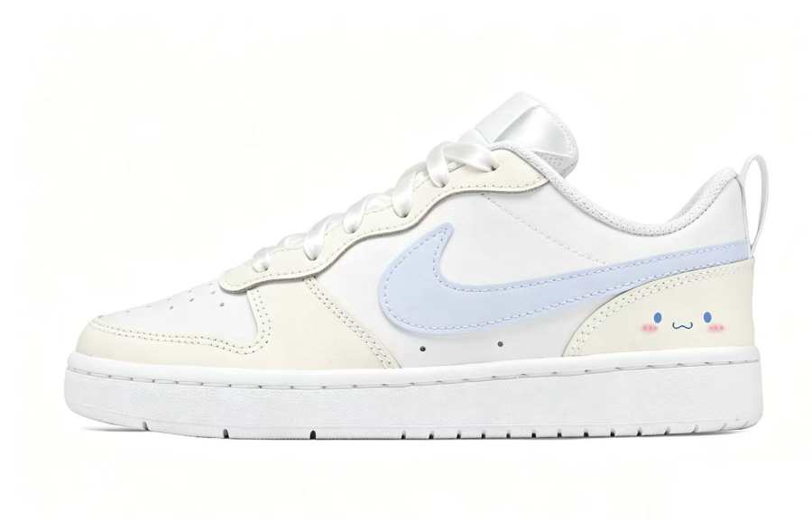 Nike Nike Court Borough Maris Sal Milk Cake Leather Low top Kids' Skateboarding Shoes Light Yellow Teenagers