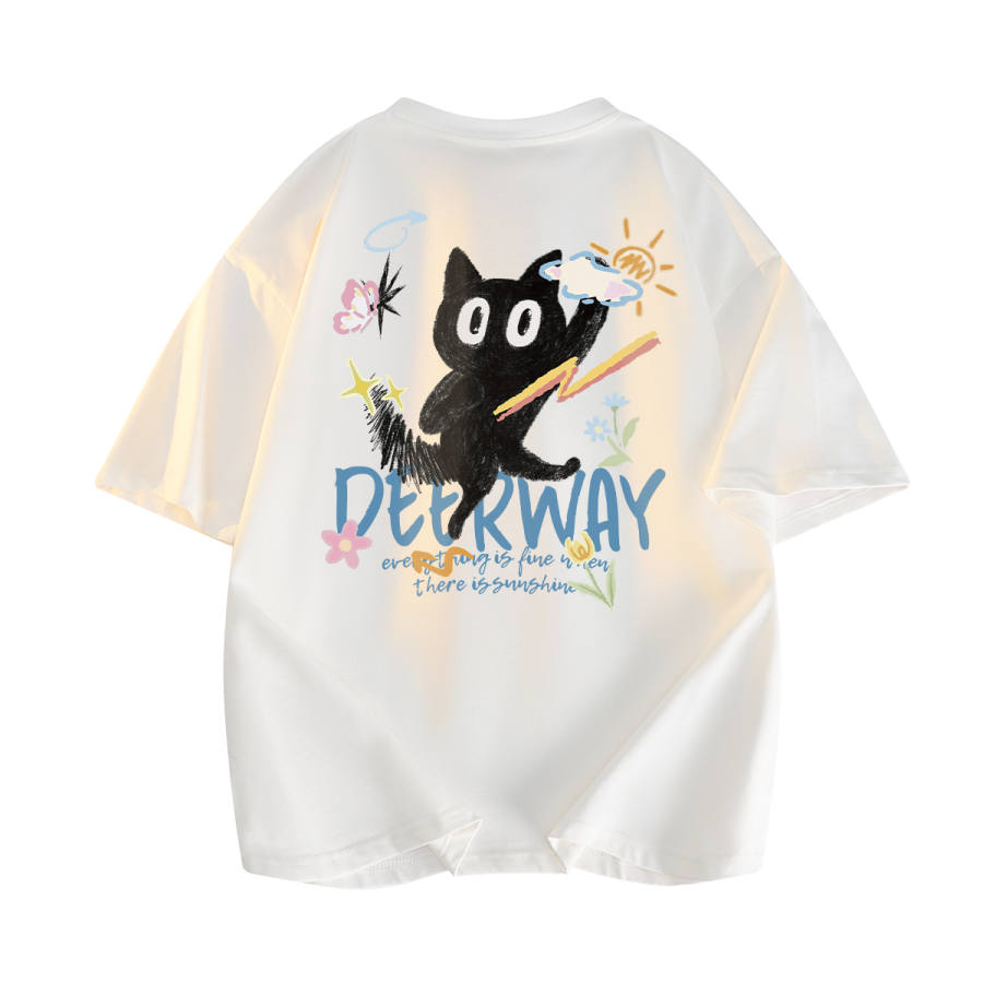 DEERWAY T Shirts Unisex Crew Neck Moderate Straight Fit