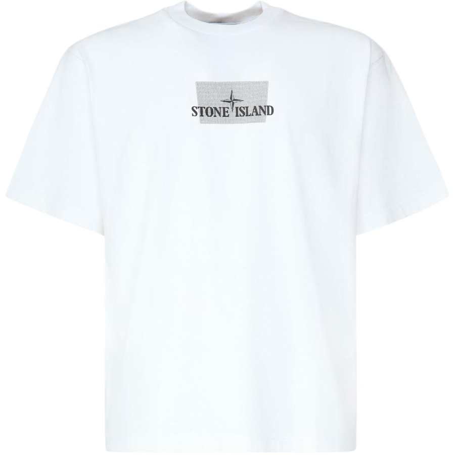 STONE ISLAND Logo Printed Crewneck T Shirt