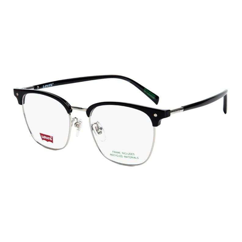 Levis Plate And Metal Browline Prescription Glasses Unisex Transparent Gray