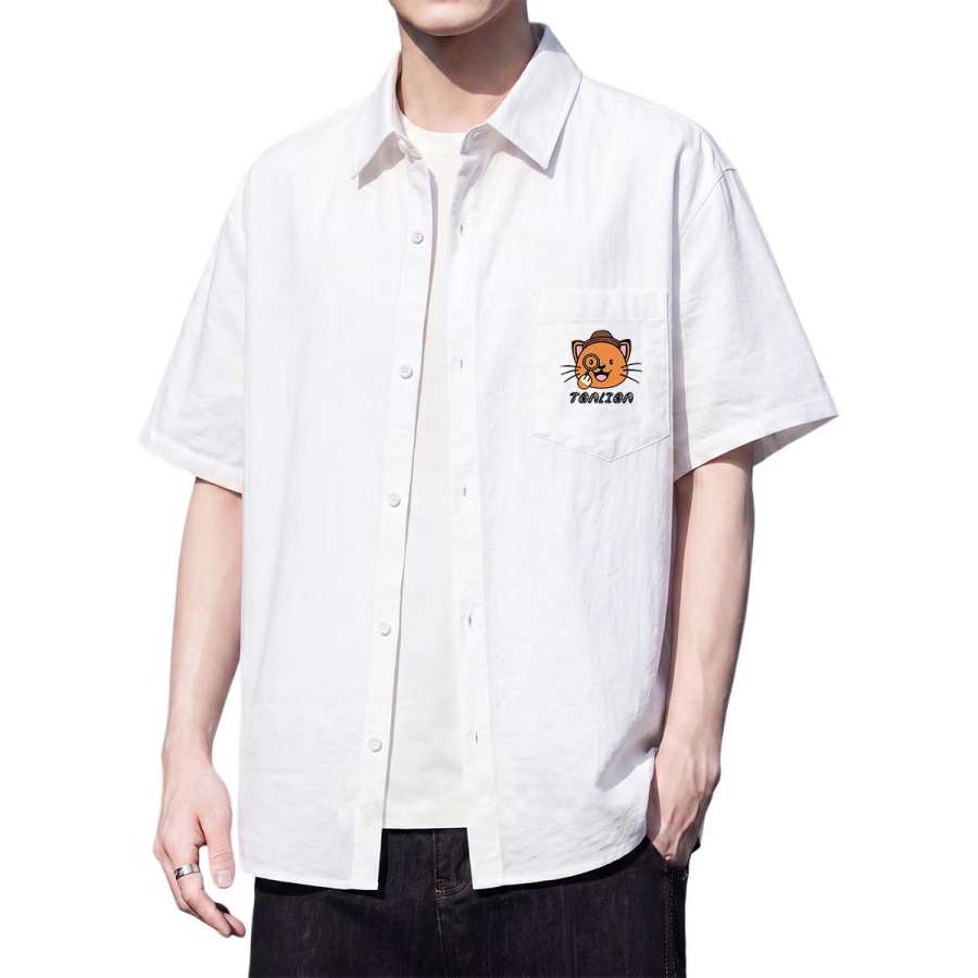 Tonlion Shirts Unisex Lapel Thin Other