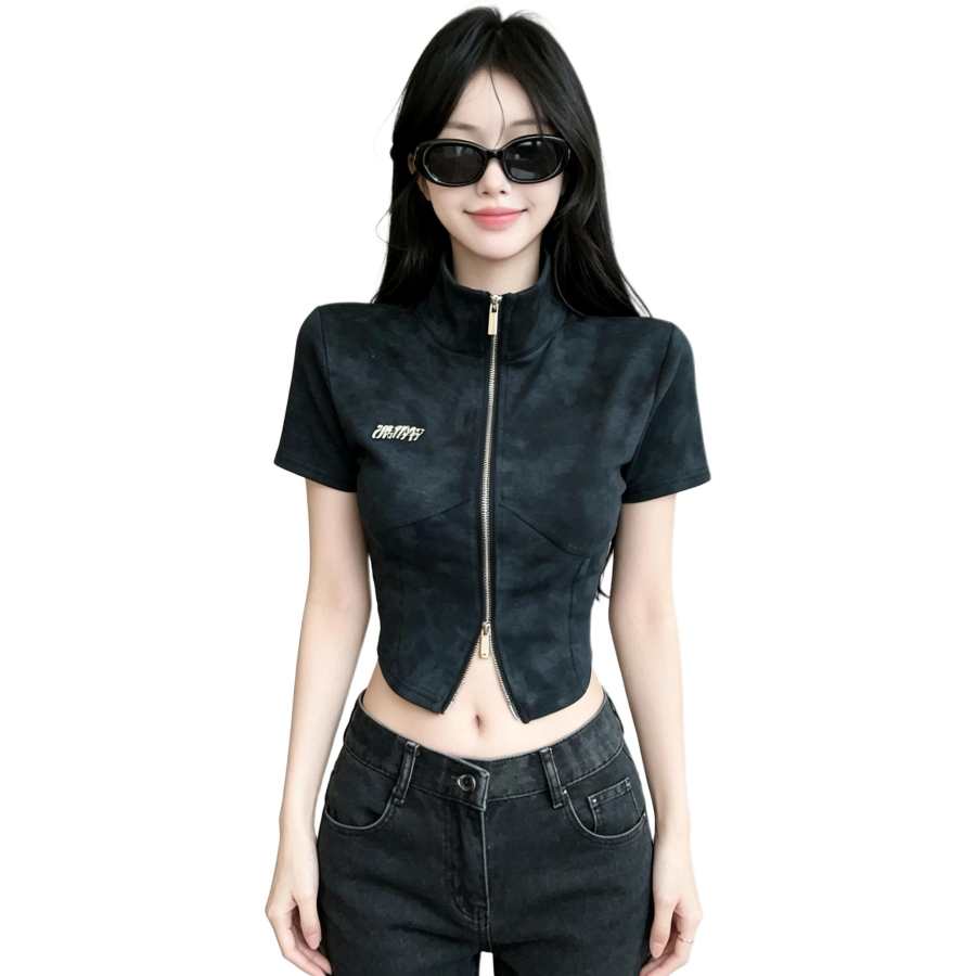 JBBCN T Shirts Women's Stand Collar