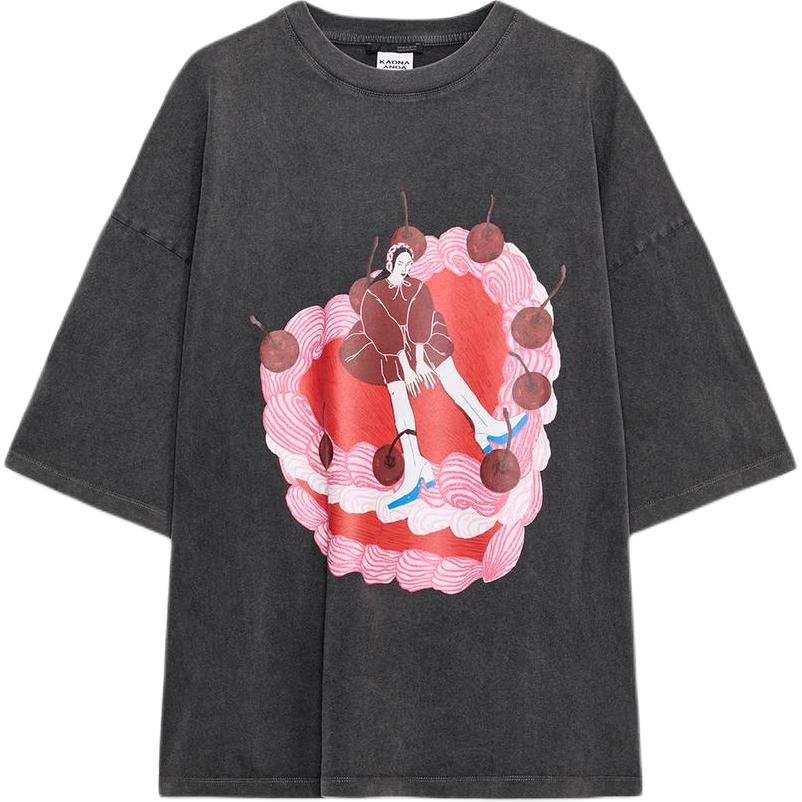 ZARA T Shirts Women's Coal Gray Crew Neck