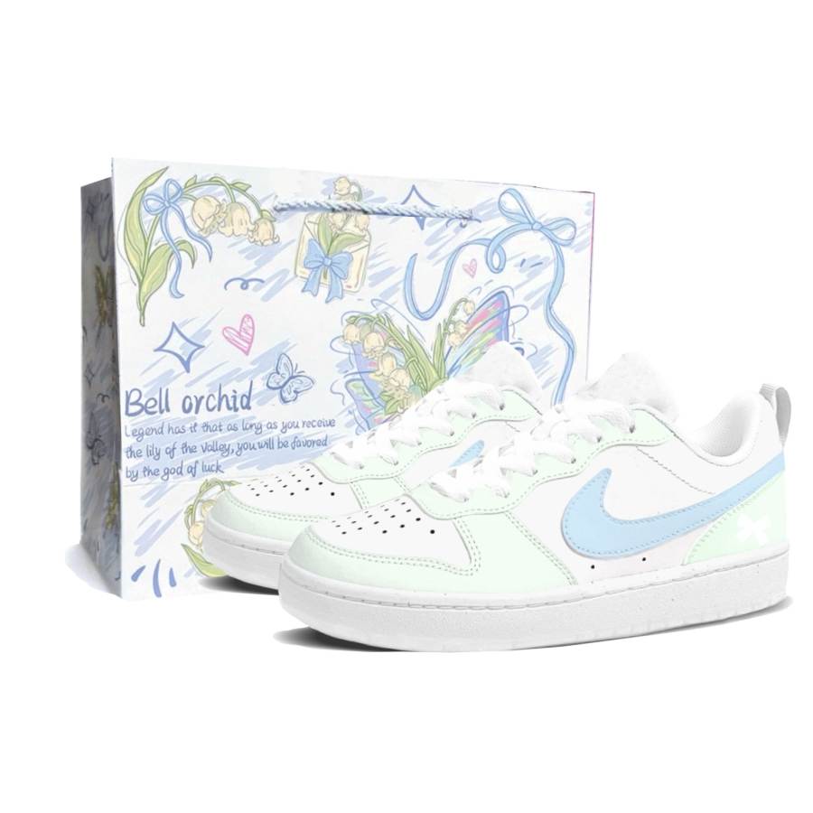 Nike Nike Court Borough Leather Abrasion Resistant Breathable Low top Kids' Skateboarding Shoes Unisex
