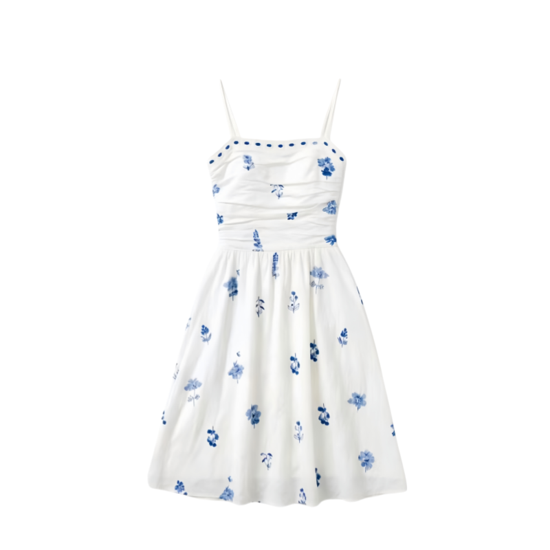 DUSHE Slip Dresses Women's White Camisole Thin Short Skirt
