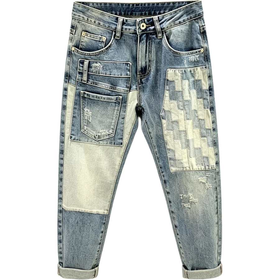 Lnga Landgre Jeans Men's Blue Moderate Tapered Pants