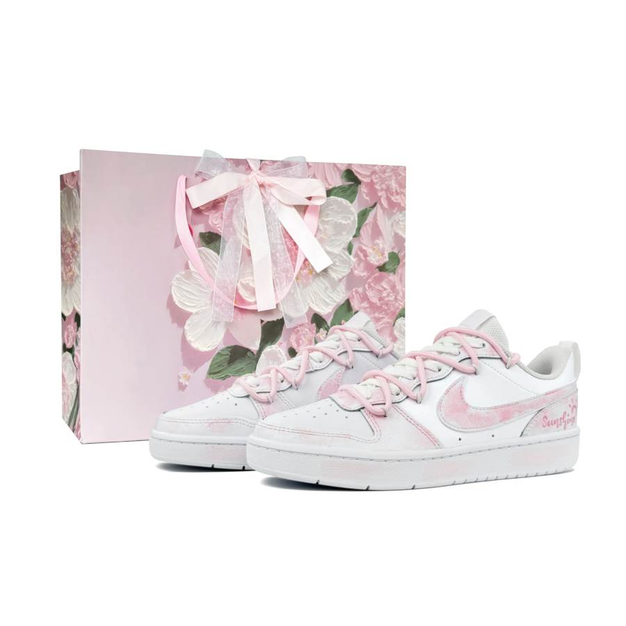 Nike Nike Court Borough Sugar Xi, Special Shopping Bag Low top Kids' Skateboarding Shoes Pink Teenagers