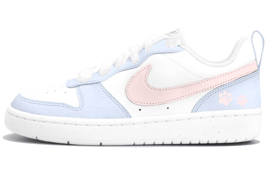 Nike Nike Court Borough Ice Blue Pink Crampons Low top Kids' Skateboarding Shoes Blue Teenagers