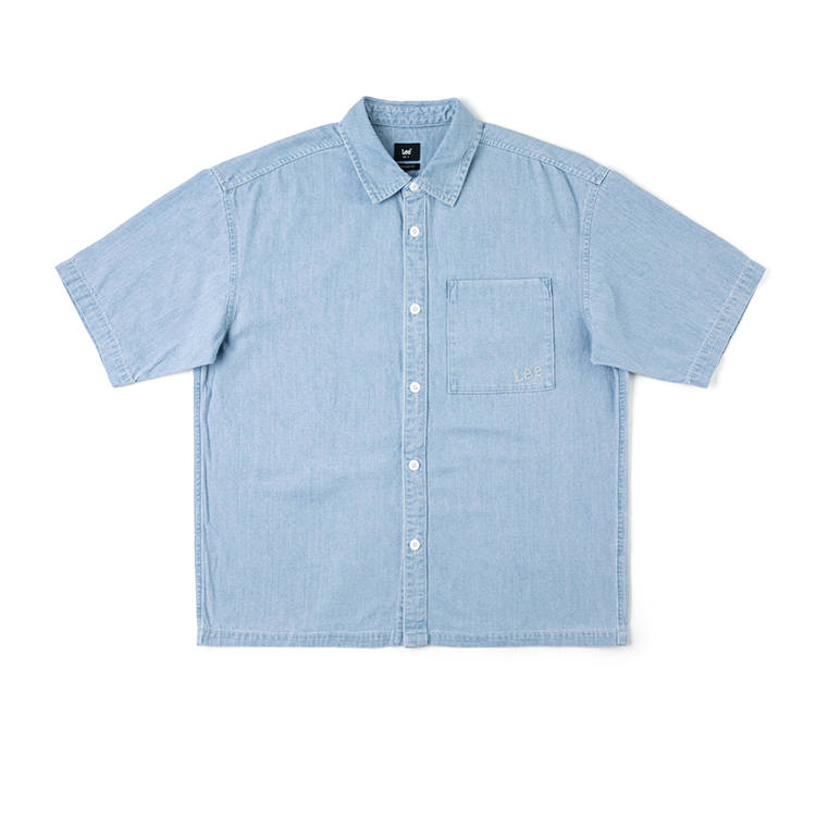 Lee Lee Shirts Men's Lapel Moderate Denim