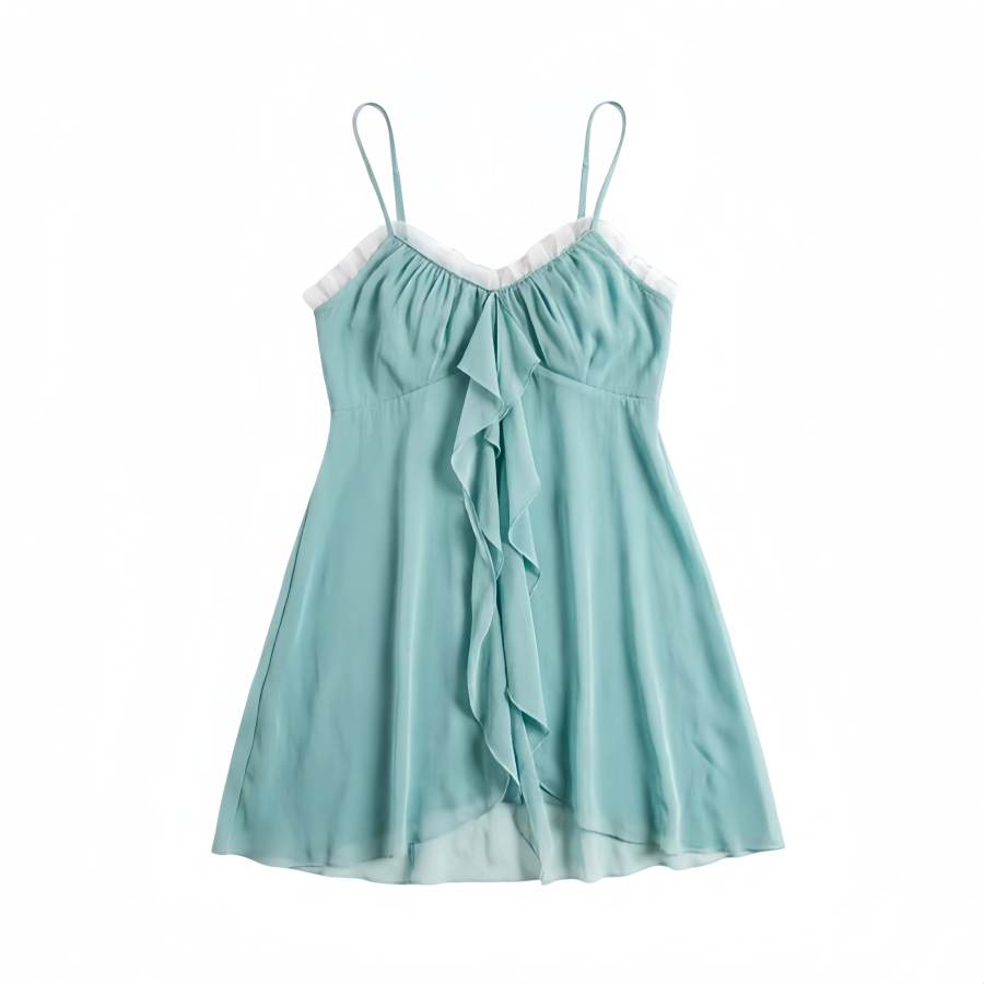DUSHE Slip Dresses Women's Light Cyan Camisole Thin Short Skirt