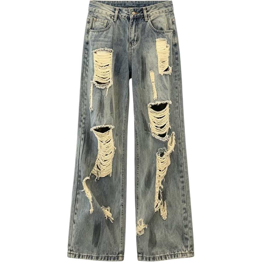 Lnga Landgre Jeans Men's Blue Moderate Wide Leg Pants