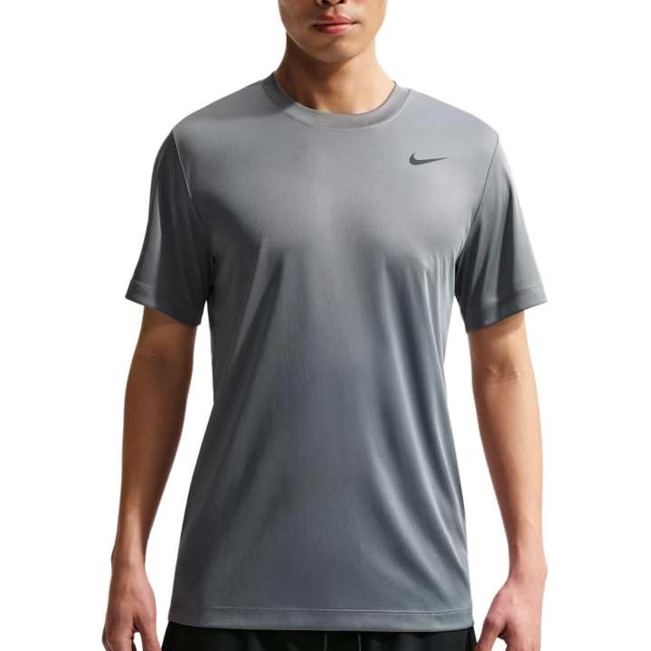 Nike Nike Dri Fit T Shirts Men's Smoke Gray/Black Crew Neck Moderate