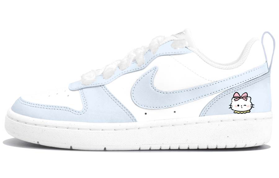 Nike Nike Court Borough Blue Pink Cat Low top Kids' Skateboarding Shoes Blue Teenagers