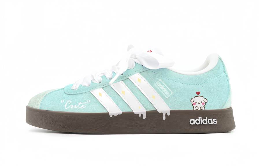 Adidas Adidas VL COURT 2.0 Iced Lemon Chord Cushioning Abrasion Resistant Low top Skateboard Shoes Unisex Light Green